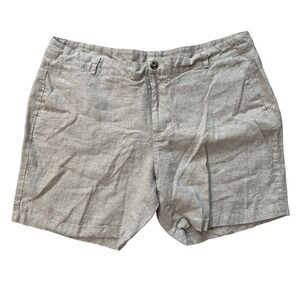 FIN 100% Pure Linen Shorts Casual Summer‎ Beach Lightweight Beige Mens 2X 44